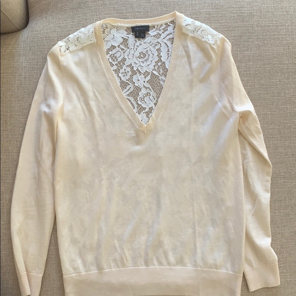 Theory lace long sleeve top